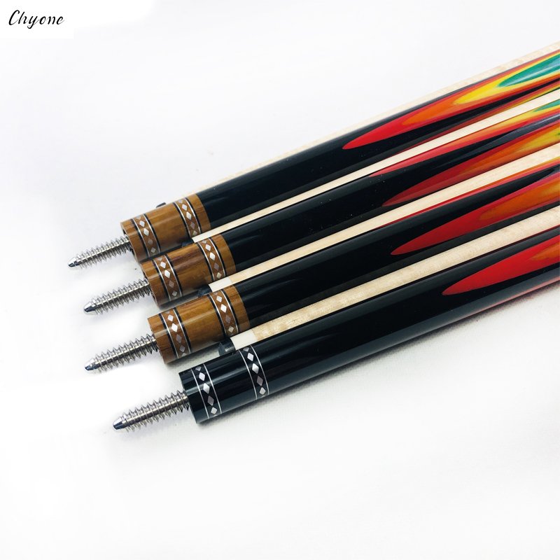 Chyone Custom rainbow Design Gabon Ebony Carom Cue Laminated Shaft Turquoise Inlay Carom Cue Billiard Pool Cue
