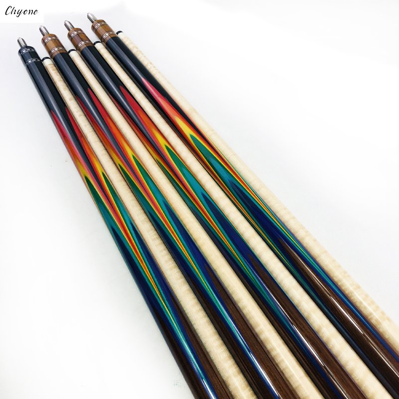 Chyone Custom rainbow Design Gabon Ebony Carom Cue Laminated Shaft Turquoise Inlay Carom Cue Billiard Pool Cue