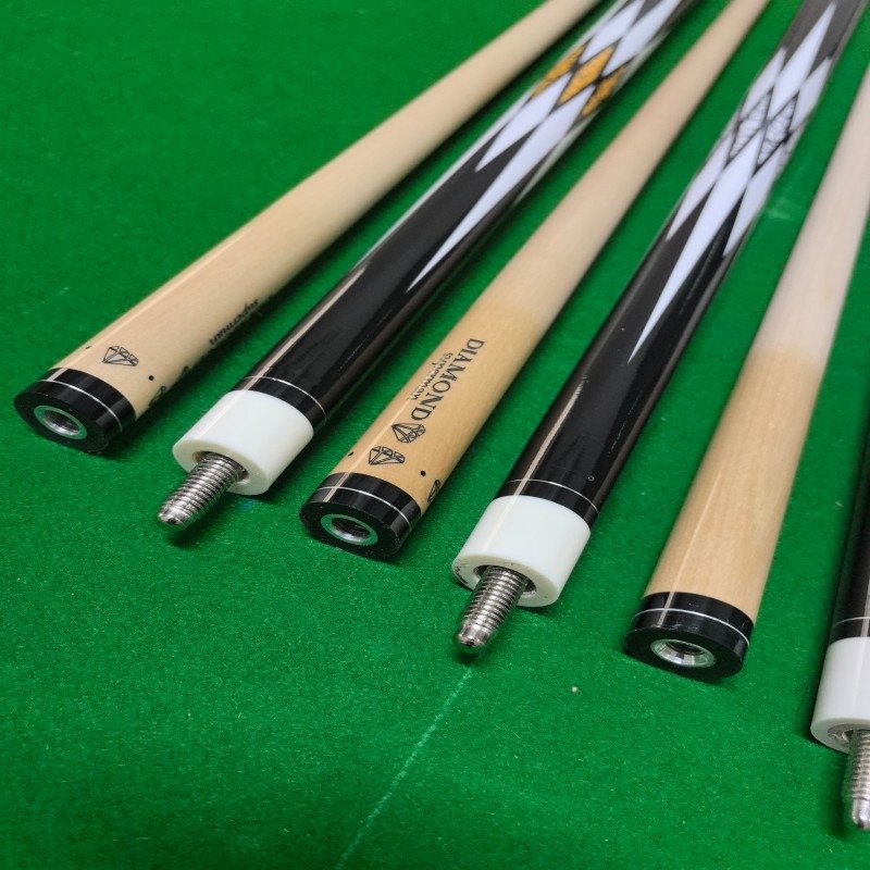 Wholesale Nine-Ball Black Eight Chinese Billiard Cue 13mm Big Head 1/2 Split Maple Butt Cross-Border Explosions Fancy Cues Pool