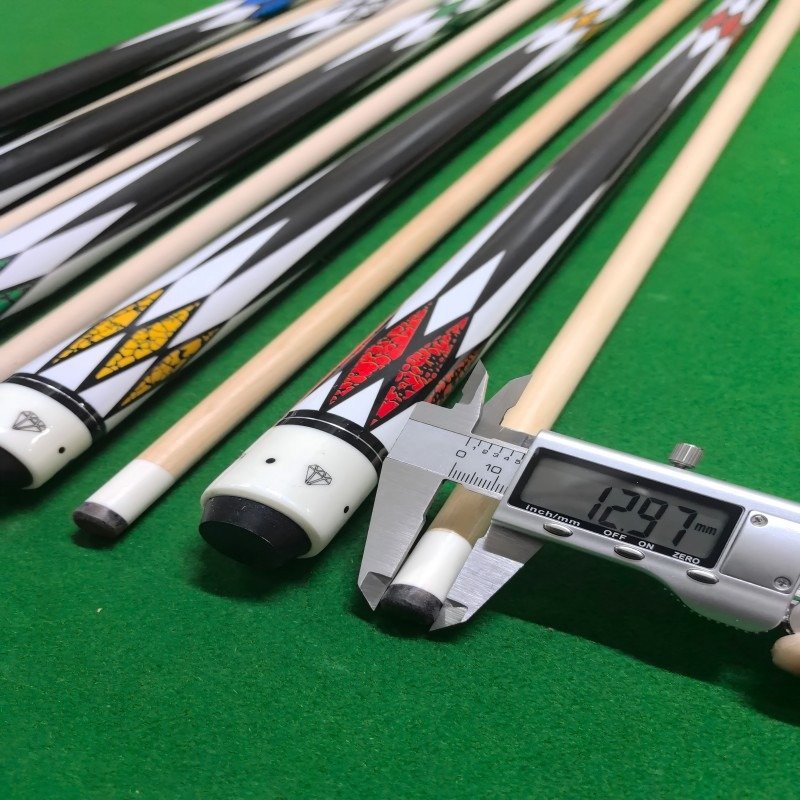 Wholesale Nine-Ball Black Eight Chinese Billiard Cue 13mm Big Head 1/2 Split Maple Butt Cross-Border Explosions Fancy Cues Pool