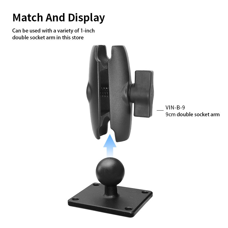 2025 New 1''/25mm/B sizes Anti-slip Marine Aluminum Mount Base 1.5"X2" AMPS Hole Fit for RAM Mounts VIN-B-026