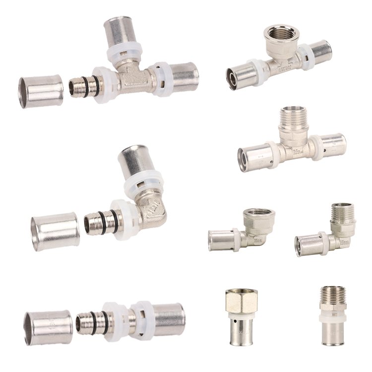 IFAN DIN 16836 All Type Press Fittings PEX Pipe Multilayer 16MM-32MM Brass Joint PEX Fittings