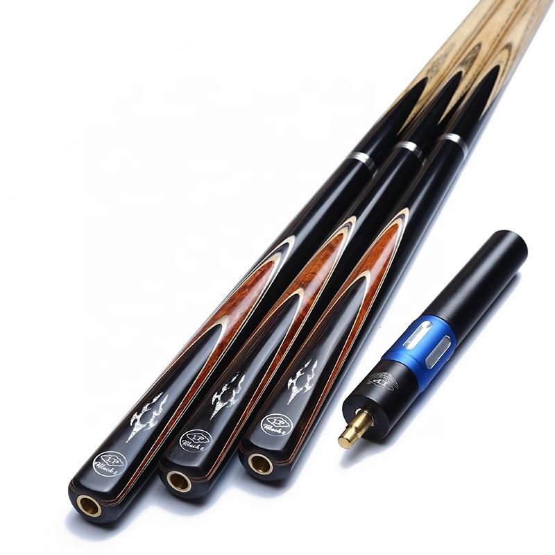 Free Shipping Handmade Snooker Stick 3/4 Stainless Steel Joint Billiard Snooker Cue with Extension and case and Cue Tip on Sale