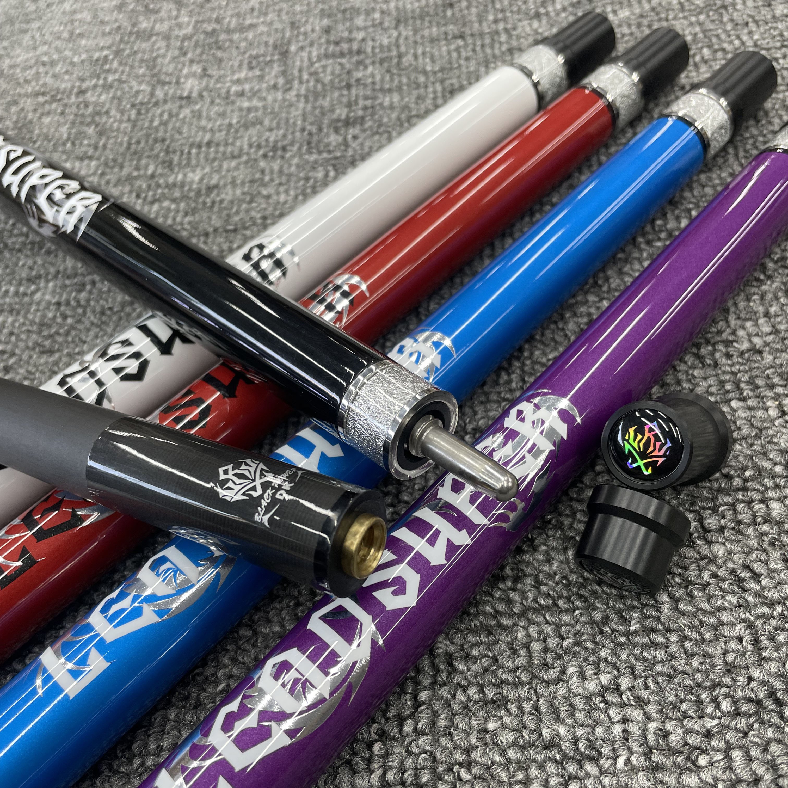 Superior Handmade Leadsuper P14 Carbon Fiber Pool Cue 12.5mm Tip with Unilock Joint for Sale