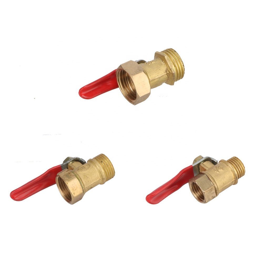 1/4'' 3/8'' 1/2" Female Male Thread Brass Connector Joint Pipe Fitting Adapter Coupling Gas Ball Valve