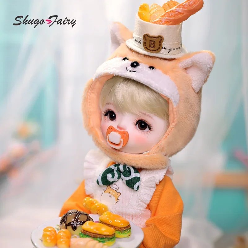 May BJD 1/6 FullSetB Blythe Reborn Winter Cute Shiba Inu Baker Bread Magnetic Accessories Ball Jointed Dolls Shugafairy for Boys