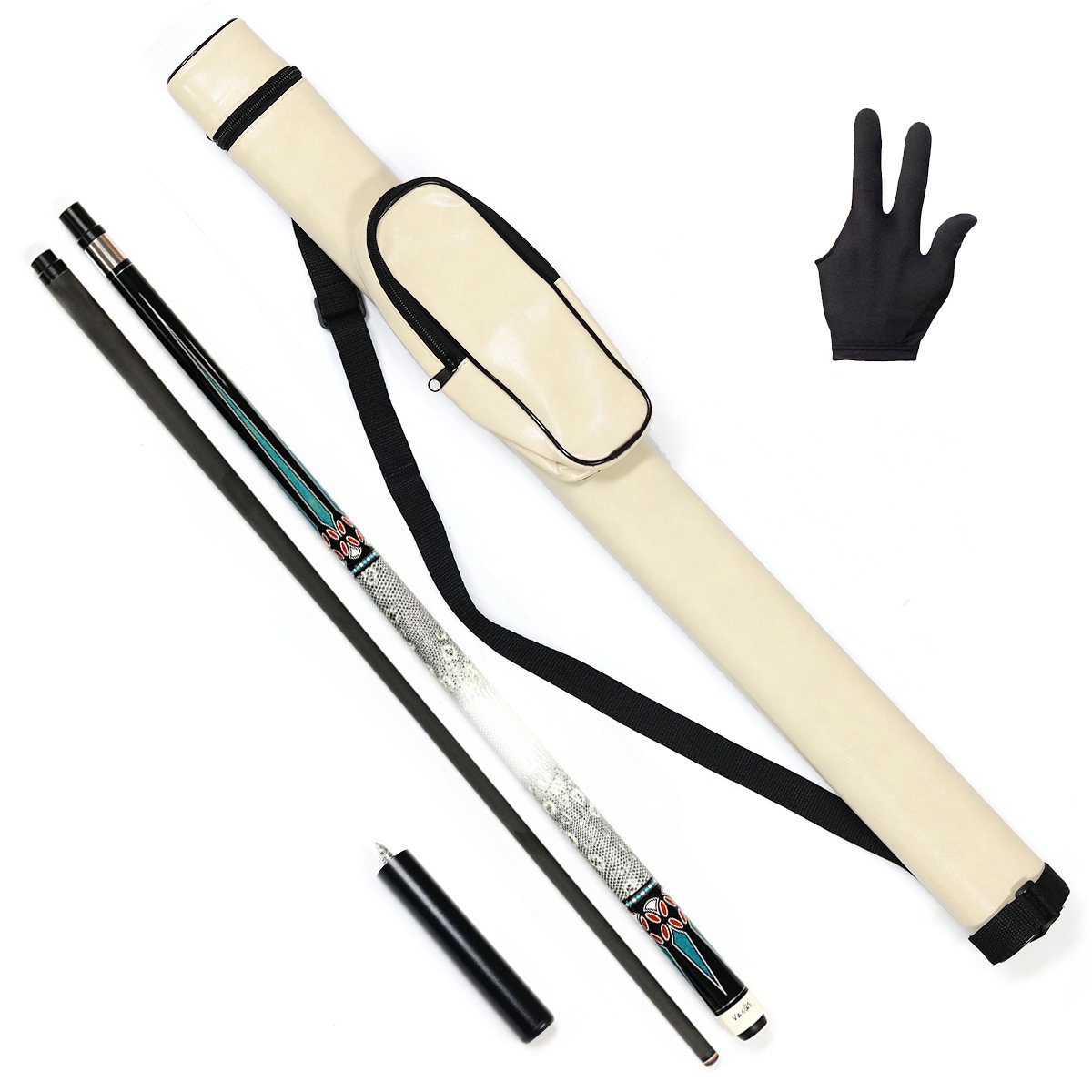 Hot Sell High-tech Handmade Uni-lock Joint Carbon Shaft Pool Cue With Cue Bag