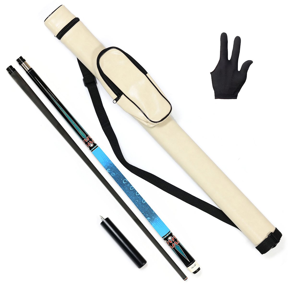 Hot Sell High-tech Handmade Uni-lock Joint Carbon Shaft Pool Cue With Cue Bag