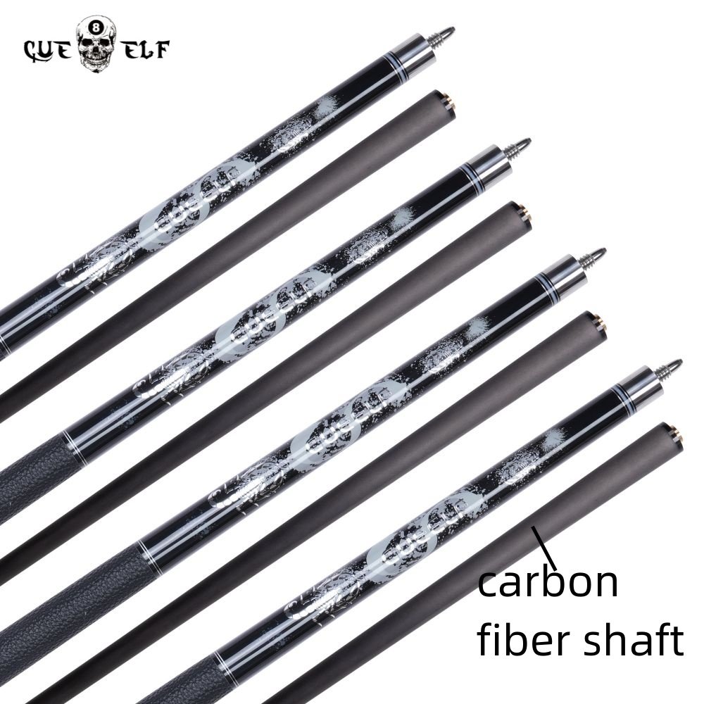 CUEELF Carbon Fiber Billiard Cues Real Leather Warp Billiard Pool Cue Attach Cue Extention 12.5mm Tip Size
