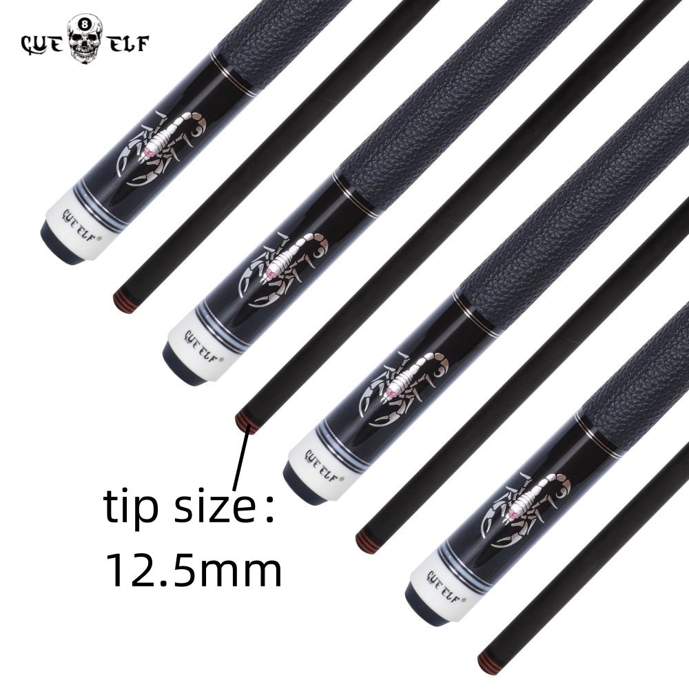 CUEELF Carbon Fiber Billiard Cues Real Leather Warp Billiard Pool Cue Attach Cue Extention 12.5mm Tip Size