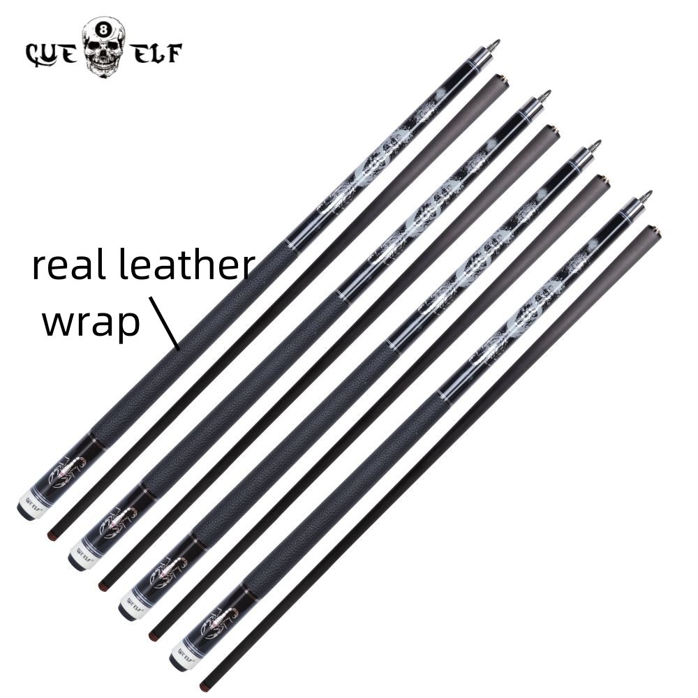 CUEELF Carbon Fiber Billiard Cues Real Leather Warp Billiard Pool Cue Attach Cue Extention 12.5mm Tip Size