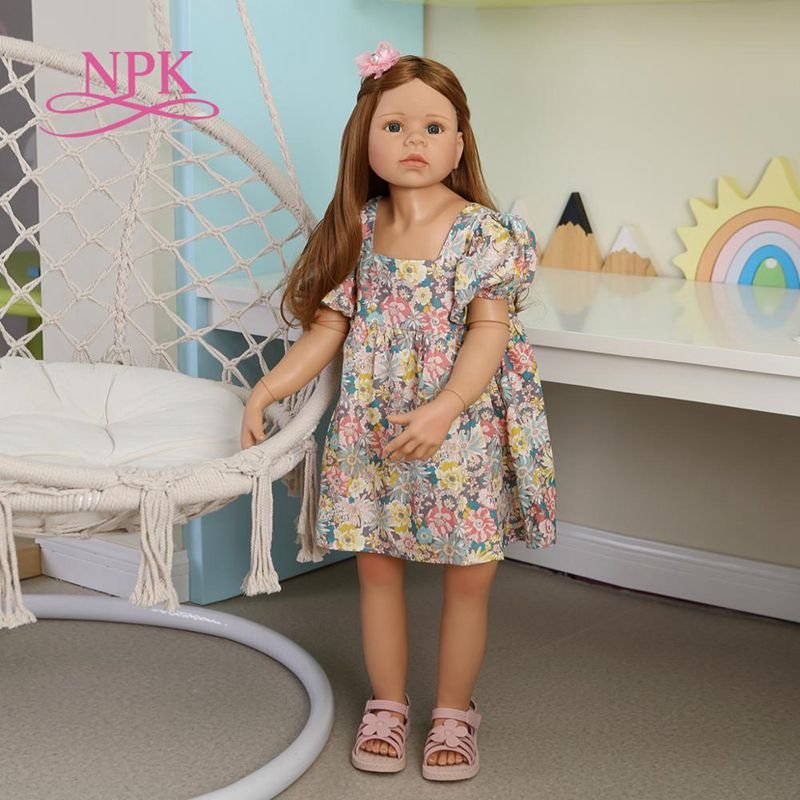 NPK 98CM Real Baby Original Masterpiece Doll Toddler Princess Baby Girl 3-4years Old Dress Model Ball Jointed Full Body