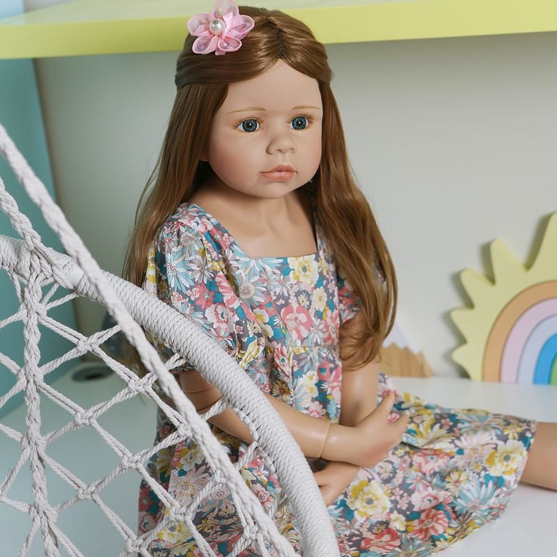 NPK 98CM Real Baby Original Masterpiece Doll Toddler Princess Baby Girl 3-4years Old Dress Model Ball Jointed Full Body