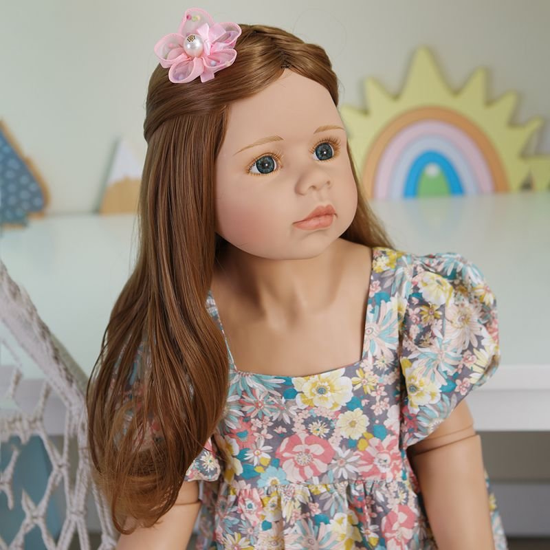 NPK 98CM Real Baby Original Masterpiece Doll Toddler Princess Baby Girl 3-4years Old Dress Model Ball Jointed Full Body