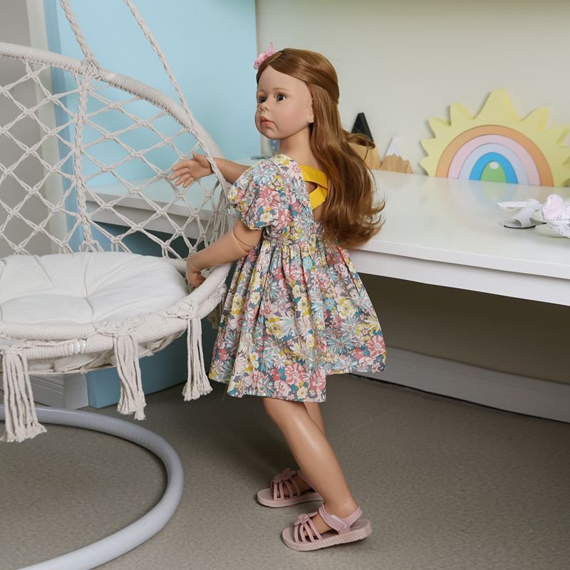 NPK 98CM Real Baby Original Masterpiece Doll Toddler Princess Baby Girl 3-4years Old Dress Model Ball Jointed Full Body