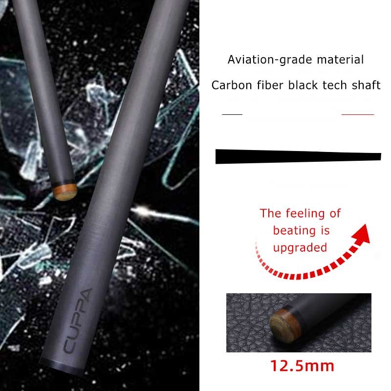 CUPPA Billiard Pool Stick America 1/2 Split Cue Nine Ball Cues Carbon Fibre Shaft Sport Games Tip Size 10.5 11.5 12.5mm 58inch