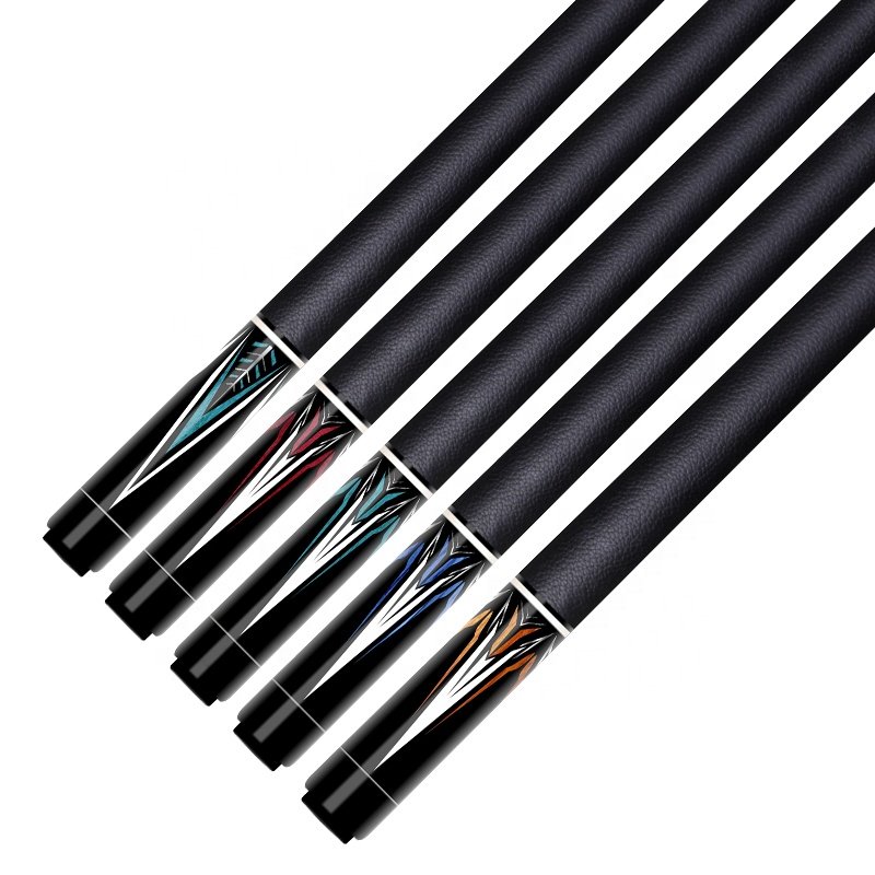 TQG-LC-081-5 1/2 Split 12..5mm with Multiple Designs Steel Joint and Label Maple Butt Billiards Cue Carbon Fiber Pool Cue