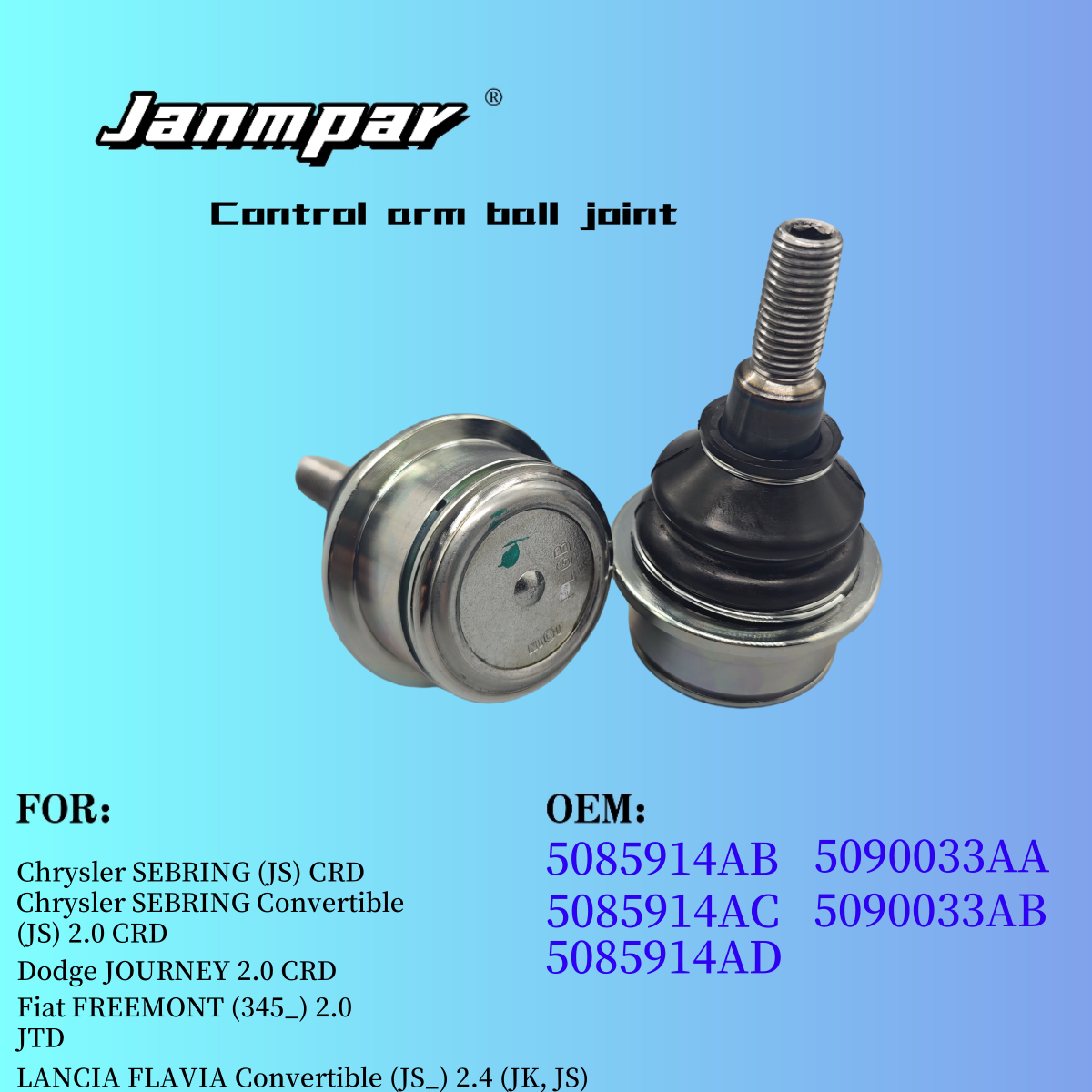 Janmpar Factory Wholesale 5090033AB Suspension Ball Joint Front Lower for Dodge Journey Chrysler