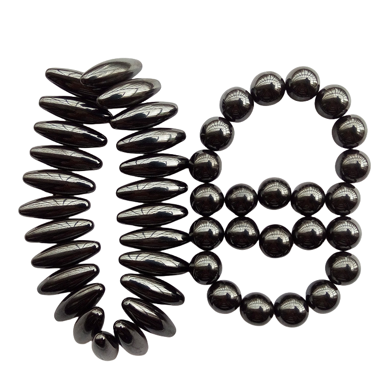 Customized High-performance Ferrite Anisotropic Black Gloss Massage Special Magnetic Ball Oval Ferrite Magnetic Beads