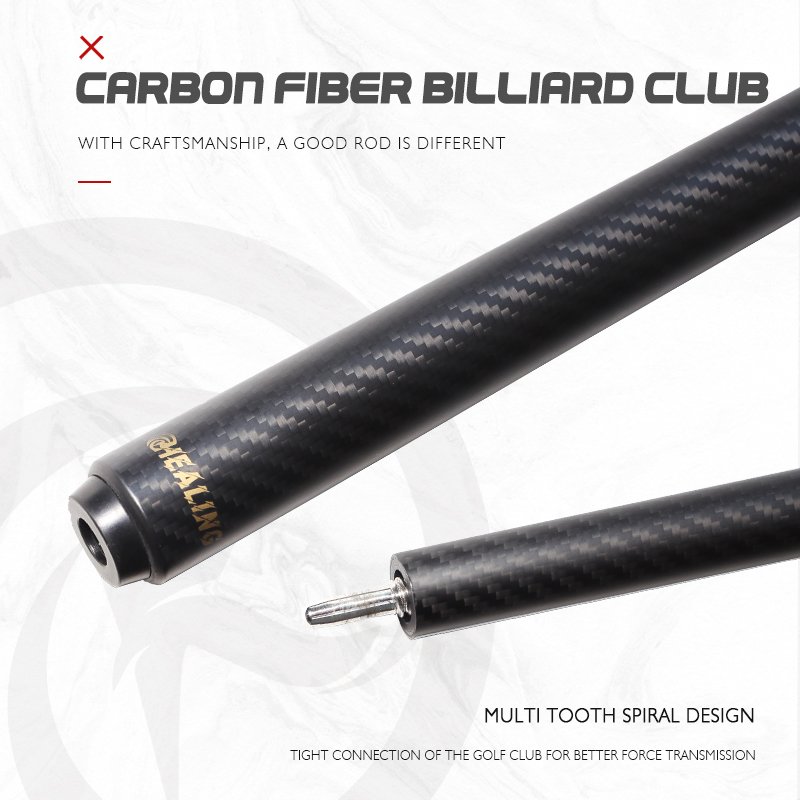 OK HEALING 1/2 T700 Carbon Fiber Billiard Cue 12.4mm Pool Cue Stick 18-20OZ Professional Pool Cue