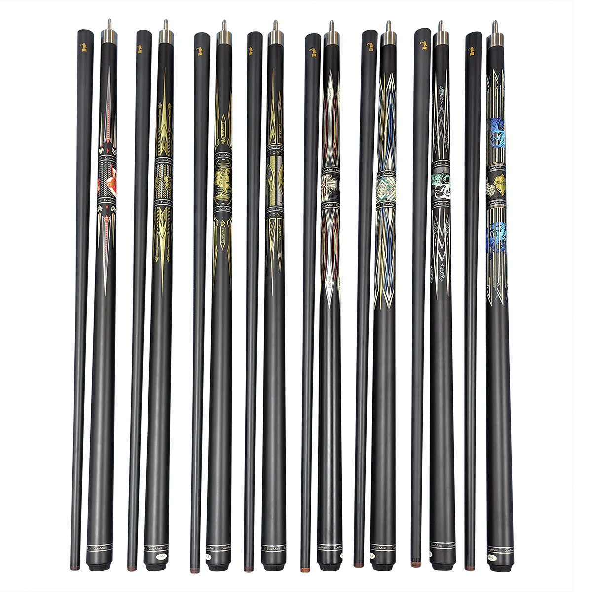 Hot Sale 58 Inches Carbon Fiber Shaft With Uni-Lock Joint 12.5-12.75mm Tip 1/2 Pool Billiard Cue Stick/Taco