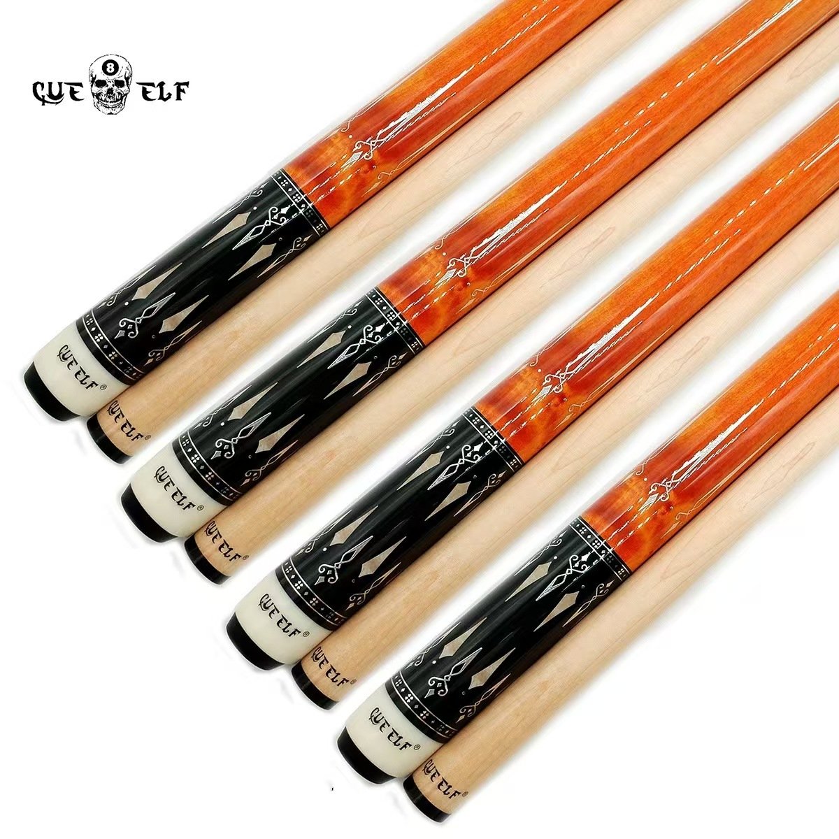 Xmlinco 58-Inch High Grade Pool Cue 1/2 Split Radial Joint Hard Maple Wood Shaft Stainless Steel Hot Selling 1/2 Split Cocobolo