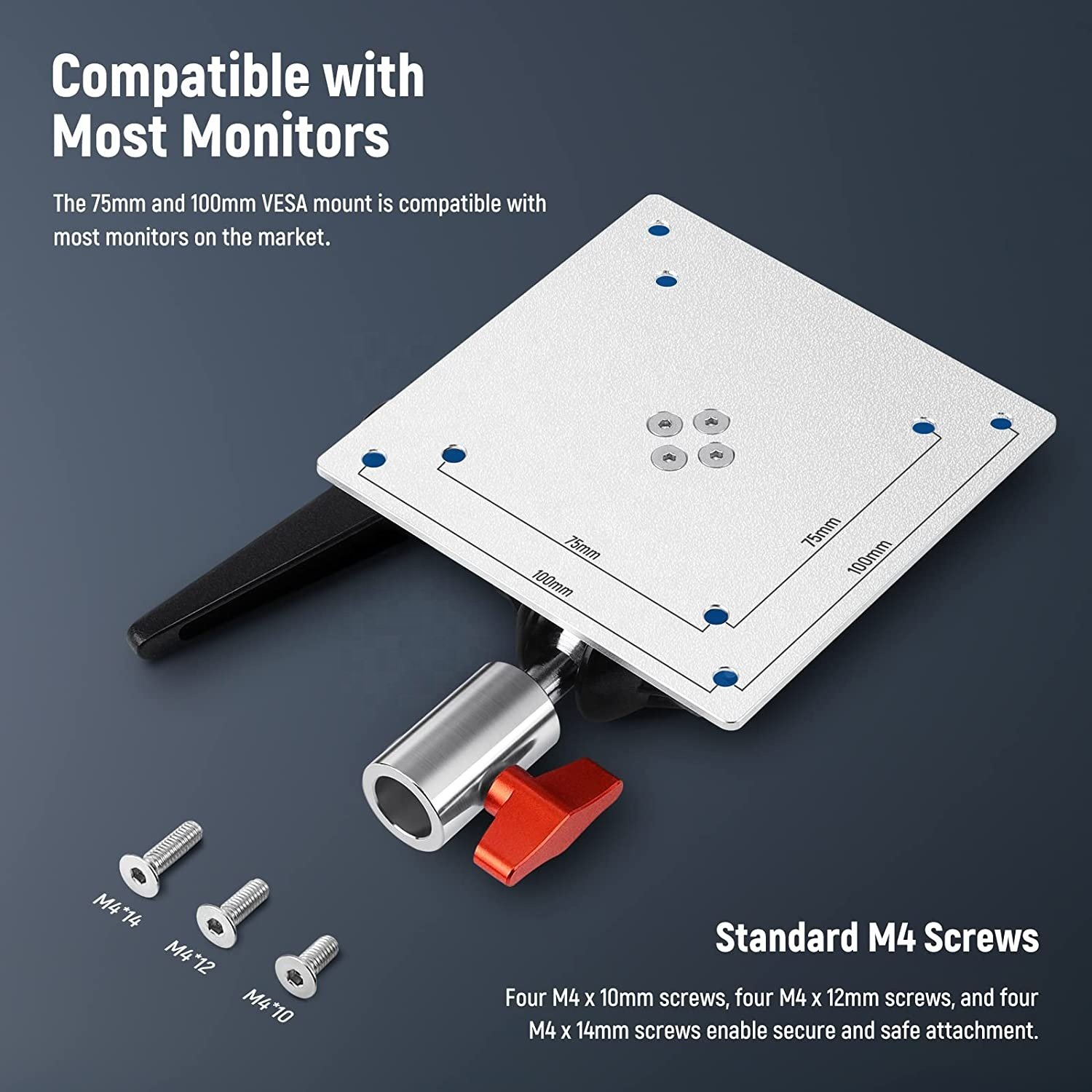 Focus Monitor Mount Adapter with VESA Mount ME-108P Adjustable Light Stand Adapter Dual 360 Ball Joint Impact Screen TV