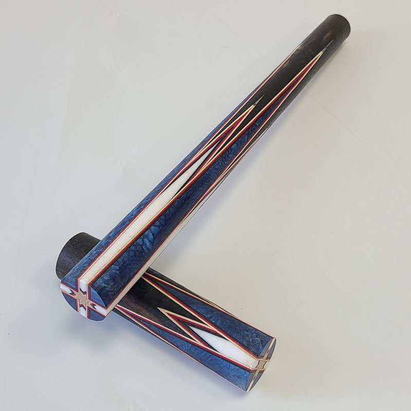 Xmlivet Half-finished 8pieces Dark Blue Dragon Scale Splicing Inlay Ebony Pool Billiard Cue Butt Sleeves Custom for Cue Makers