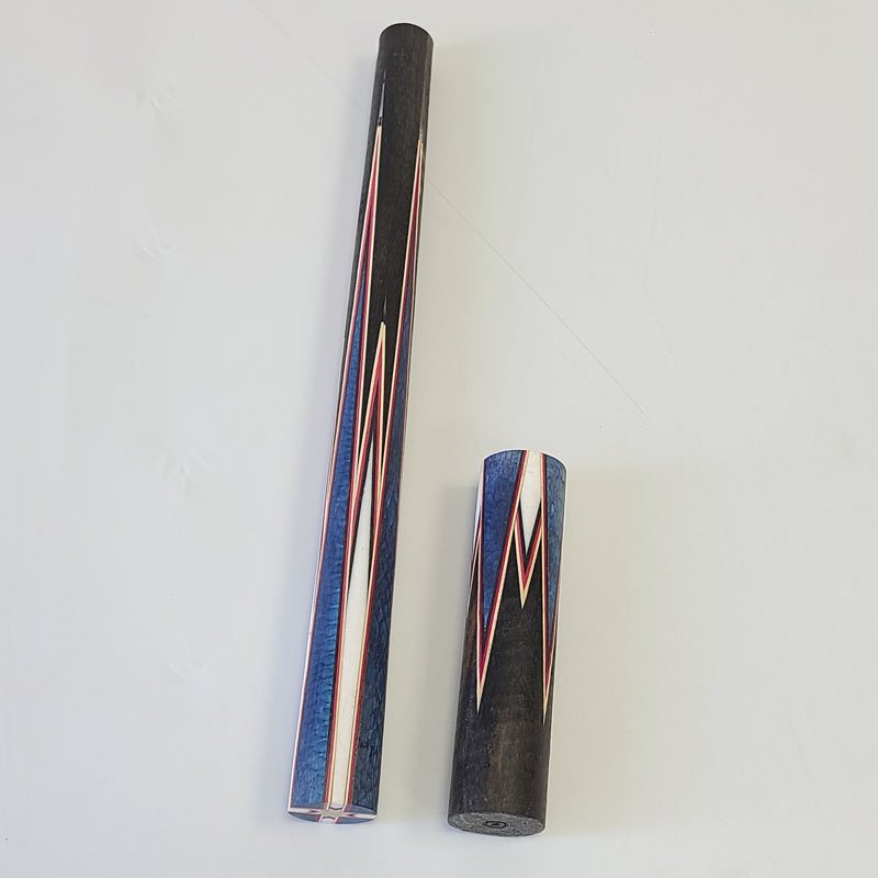 Xmlivet Half-finished 8pieces Dark Blue Dragon Scale Splicing Inlay Ebony Pool Billiard Cue Butt Sleeves Custom for Cue Makers