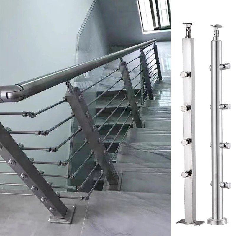 Custom Stainless Steel Standard Railing Height for Stairs Stainless Steel Stair Railing Post