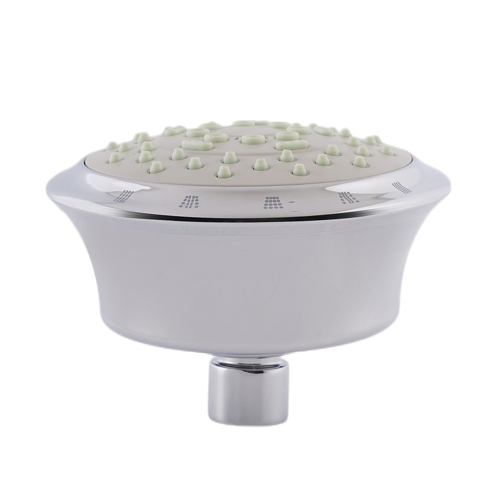 Wholesale 4.49-Inch Wall Mount Fixed Shower Head 5-Settings Water-Saving Brass Ball Joint ABS Housing Polished Chrome for Hotels