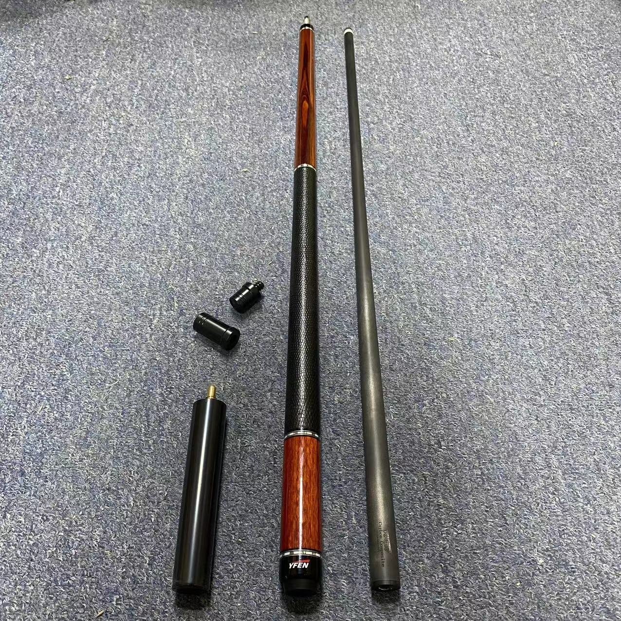 Premium Carbon Fiber Shaft Maple Butt 12.5mm/11.5mm 1/2 Billiard Pool Cue With Extension