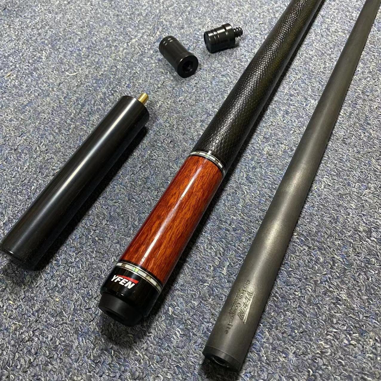 Premium Carbon Fiber Shaft Maple Butt 12.5mm/11.5mm 1/2 Billiard Pool Cue With Extension