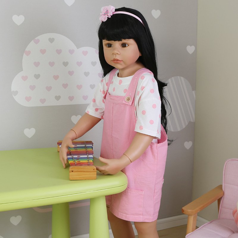 98cm Big Doll Reborn Masterpiece Doll Ball Jointed Full Body Toddler Baby Girl Princess 3-4Years Old Real Baby Dress Model Doll