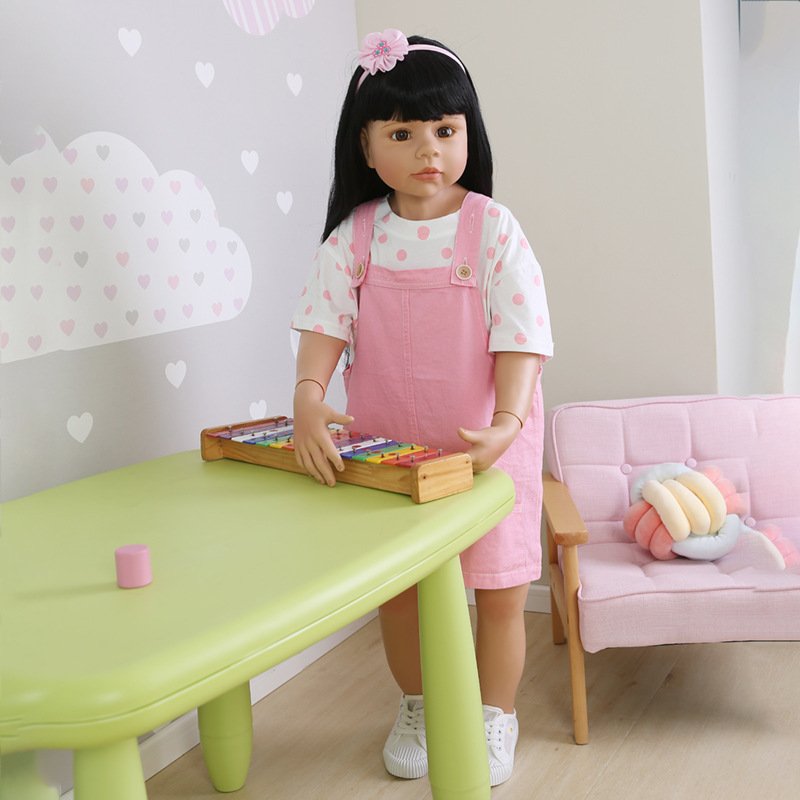 98cm Big Doll Reborn Masterpiece Doll Ball Jointed Full Body Toddler Baby Girl Princess 3-4Years Old Real Baby Dress Model Doll
