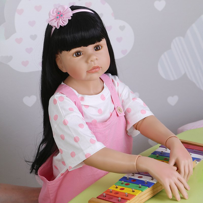 98cm Big Doll Reborn Masterpiece Doll Ball Jointed Full Body Toddler Baby Girl Princess 3-4Years Old Real Baby Dress Model Doll
