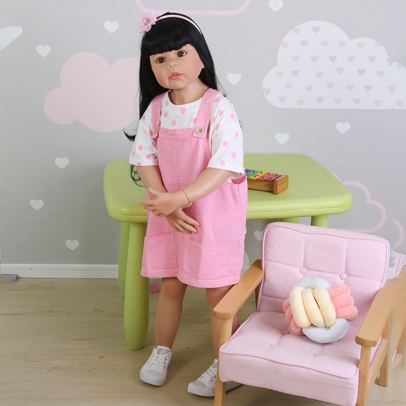 98cm Big Doll Reborn Masterpiece Doll Ball Jointed Full Body Toddler Baby Girl Princess 3-4Years Old Real Baby Dress Model Doll