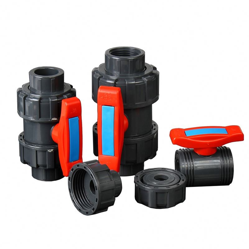 High Quality Newest Plastic Red Handle Pvc True Double Live Joint Dubai Union Ball Valve