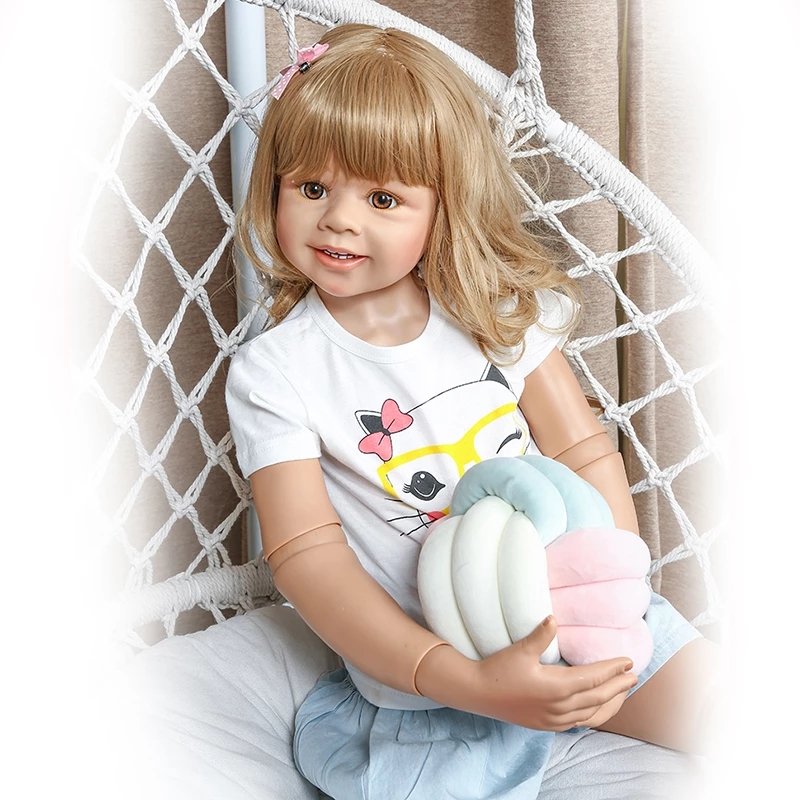 NPK 98CM Original Reborn Toddler Doll Standing Ball Jointed Full Body Real Child Size Dress Model Bebe Doll Big Doll