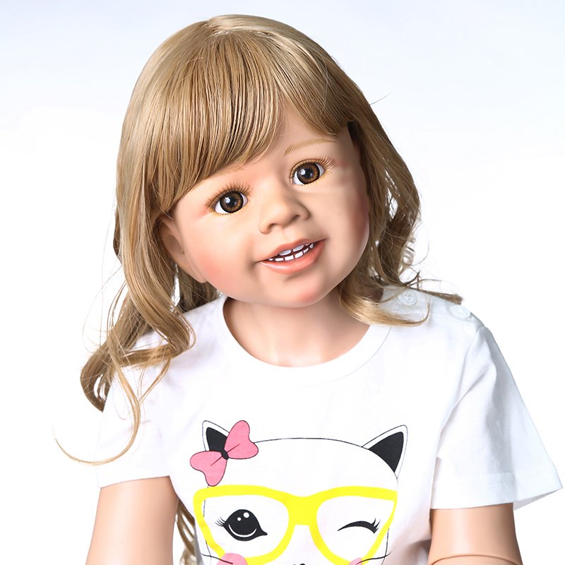 NPK 98CM Original Reborn Toddler Doll Standing Ball Jointed Full Body Real Child Size Dress Model Bebe Doll Big Doll