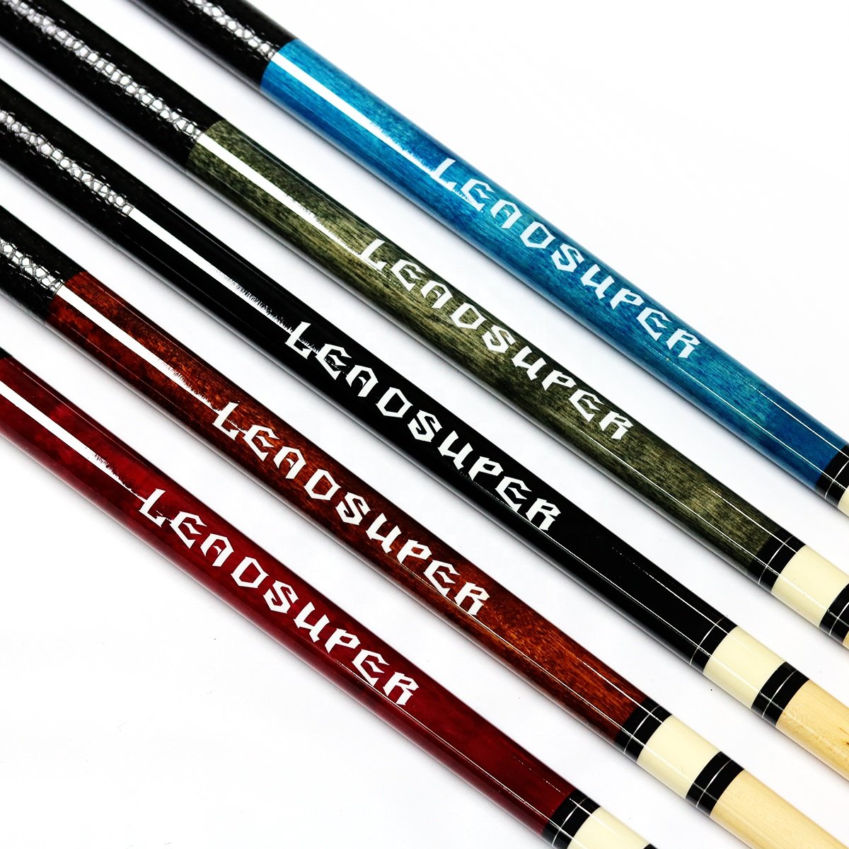 Leadsuper Multi Color Maple Wood 1/2 Jointed 57 Inch 13mm Tip Billiard Pool Cue Stick