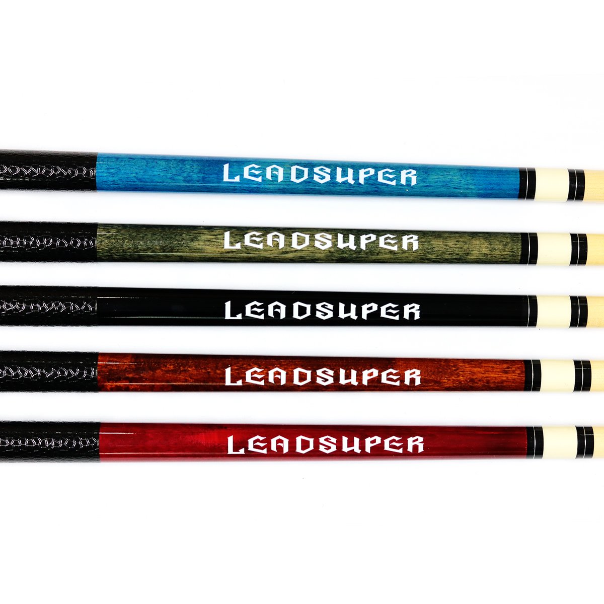 Leadsuper Multi Color Maple Wood 1/2 Jointed 57 Inch 13mm Tip Billiard Pool Cue Stick