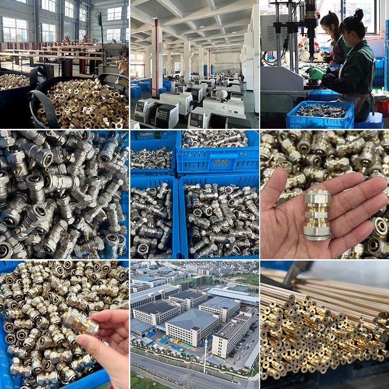 IFAN DIN 16892 Water Gas Pipe Joint Plumbing Materials 1/2" 3/4" 1" Thread PEX Brass Compression Fittings