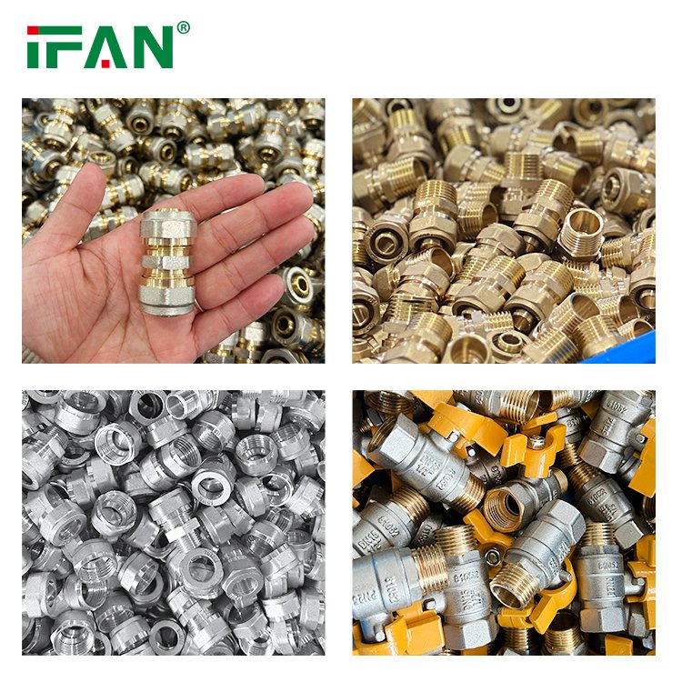IFAN DIN 16892 Water Gas Pipe Joint Plumbing Materials 1/2" 3/4" 1" Thread PEX Brass Compression Fittings