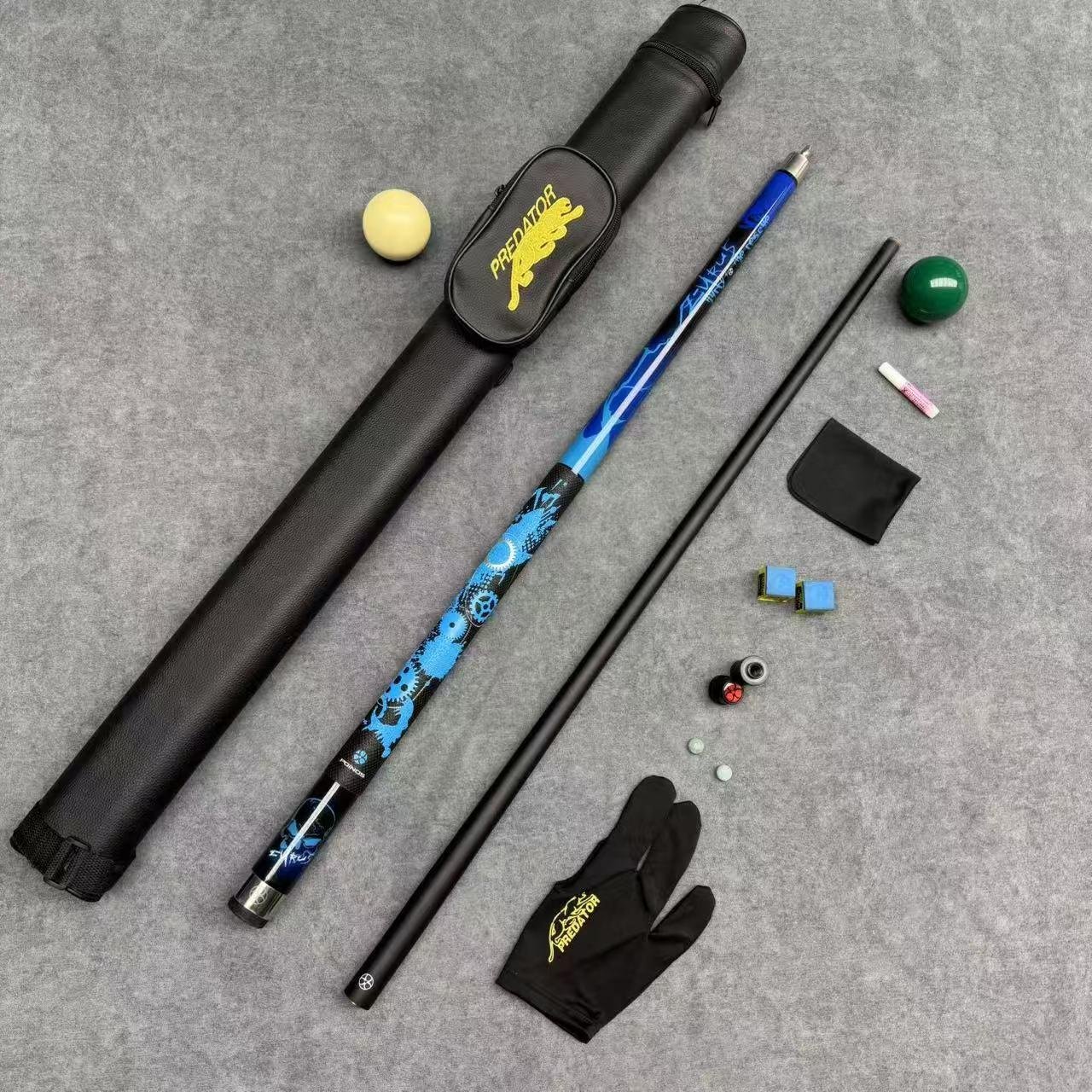 Customized Poinos Private Brand Logo Blue Pool Cue Stick 13Mm Pointed Stylish and Durable High-End Carbon Fiber Billiard Cue