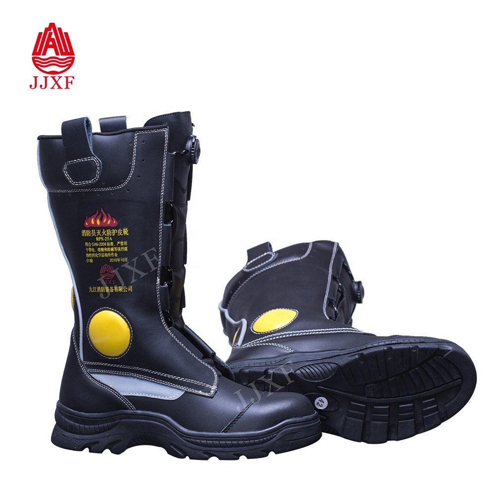 Flame Resistant High Performance Anti Fire Safety Boots for Man Fireman Leather Boot