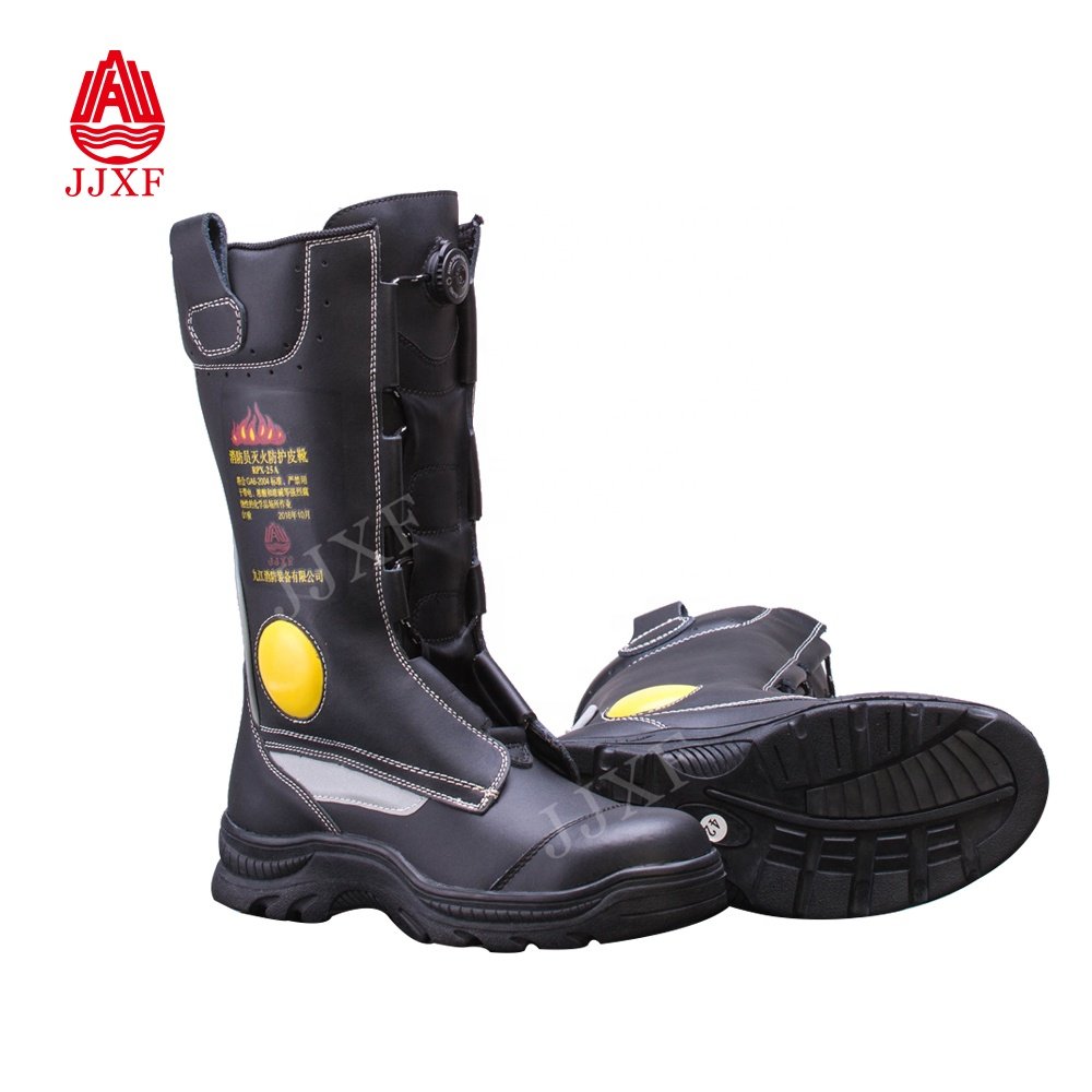 Flame Resistant High Performance Anti Fire Safety Boots for Man Fireman Leather Boot
