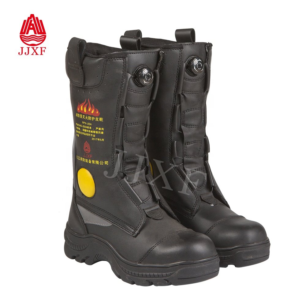 Flame Resistant High Performance Anti Fire Safety Boots for Man Fireman Leather Boot