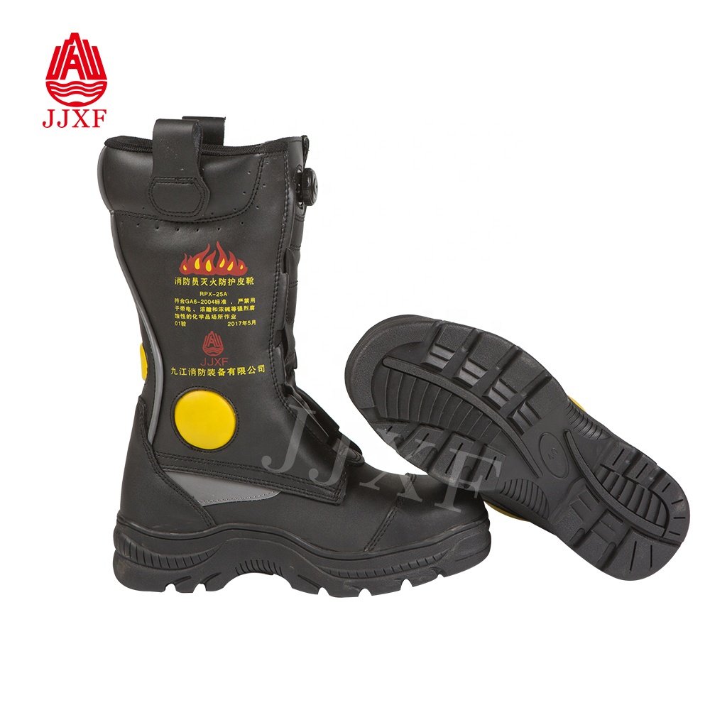 Flame Resistant High Performance Anti Fire Safety Boots for Man Fireman Leather Boot