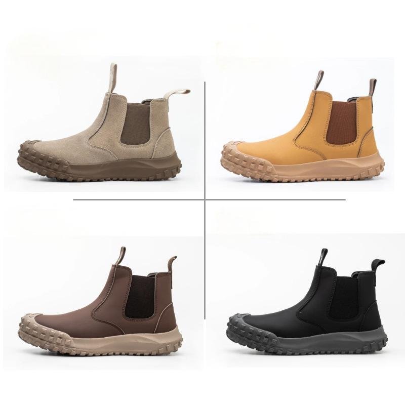Wholesale Labour Protection Customized Design Steel Toe Anti Samshing Safety Rubber Working Boots